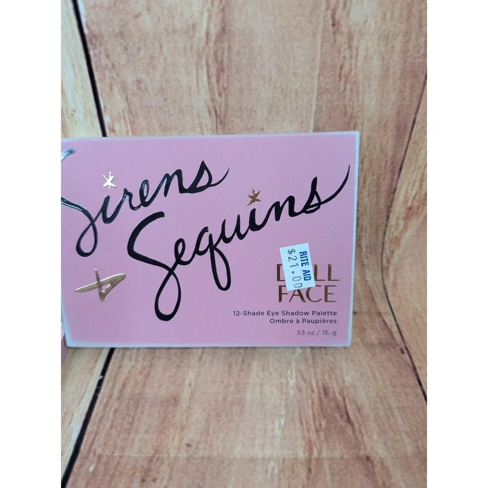 Doll Face Sirens & Sequins 12-Shade Eyeshadow Palette Shimmer Metallic Pink Case